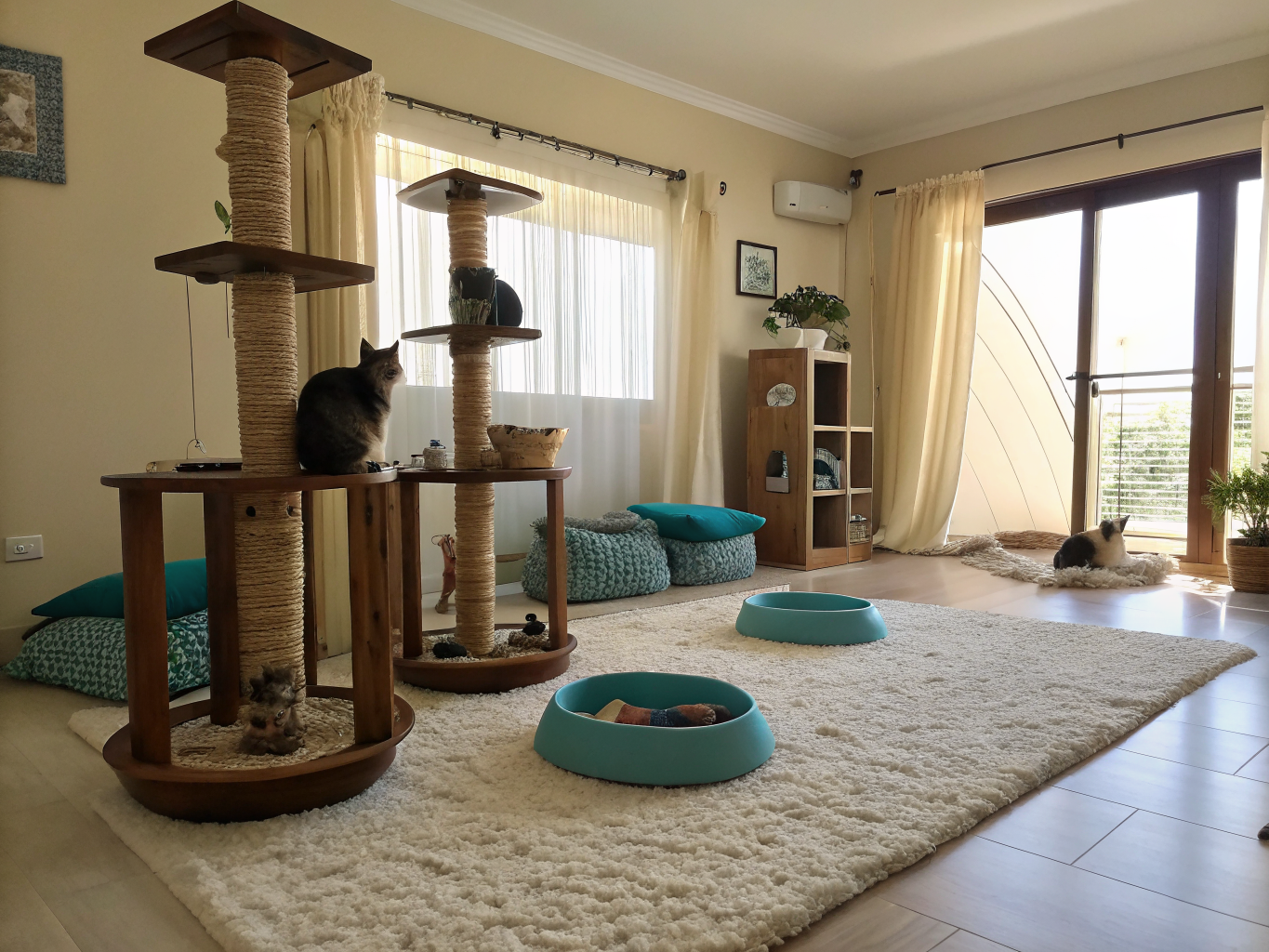 Cozy sunlit indoor play area in our home nursery