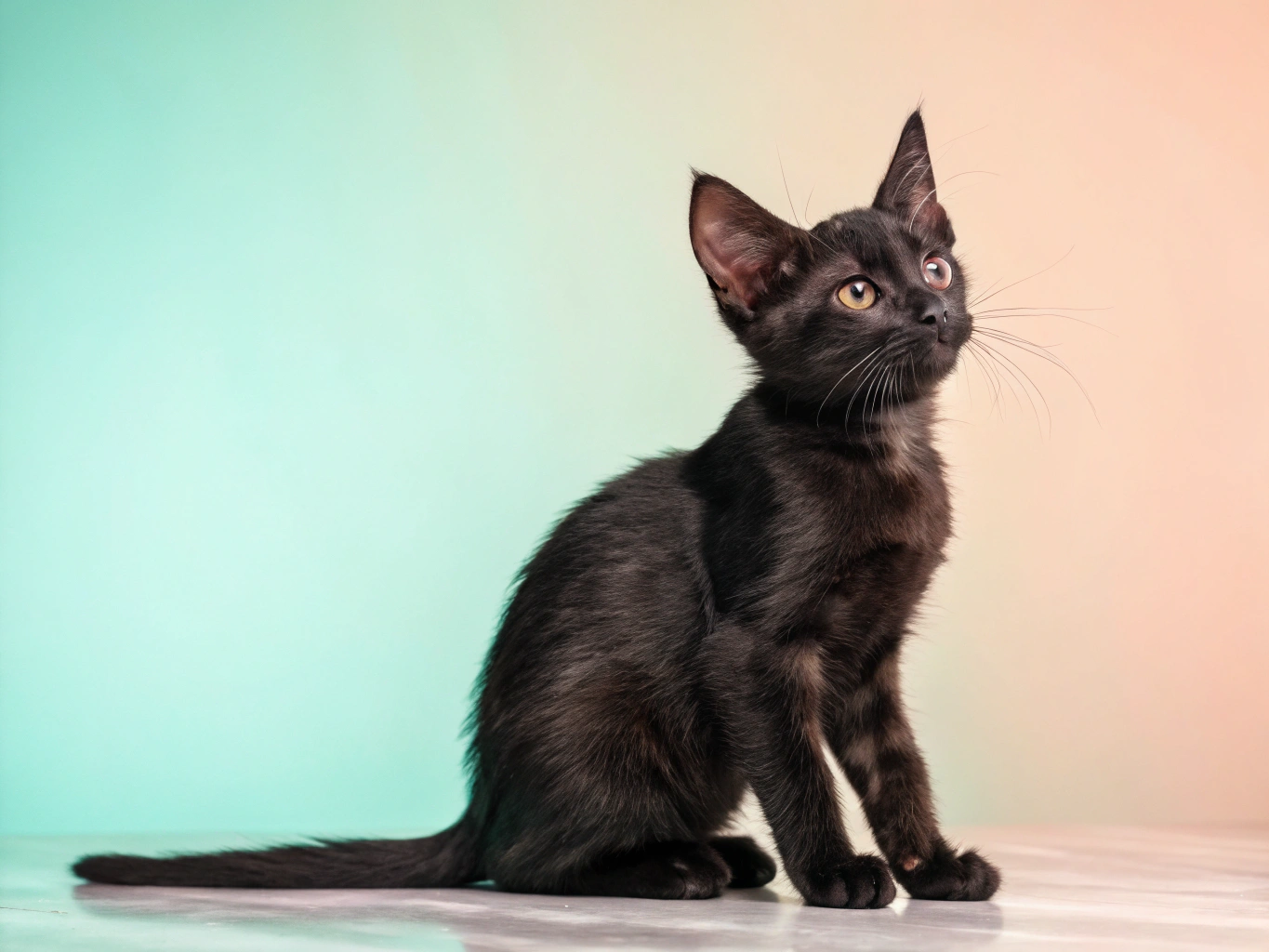 Close-up portrait of a pedigree kitten showing clear blue eyes and soft whiskers