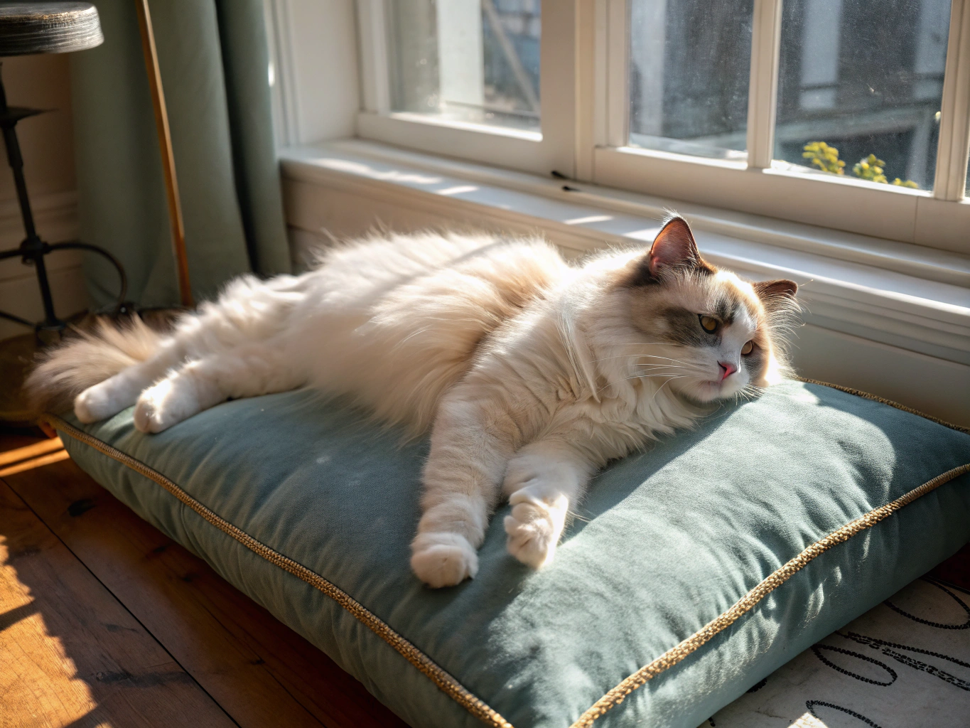 Ragdoll kitten resting with loving family